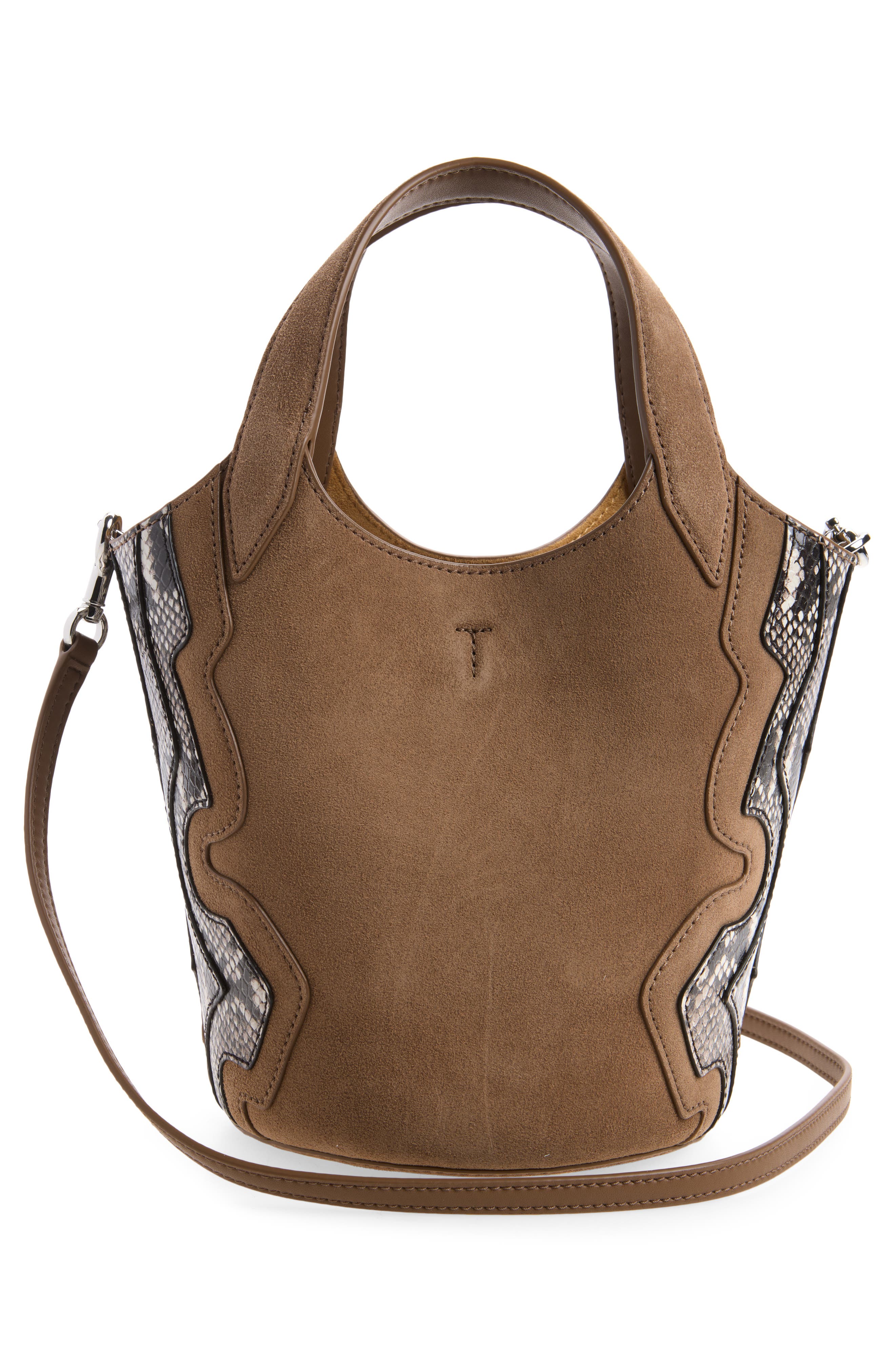 Anchor Mixed Media Bucket Bag, Alternate, color, BARK MULTI