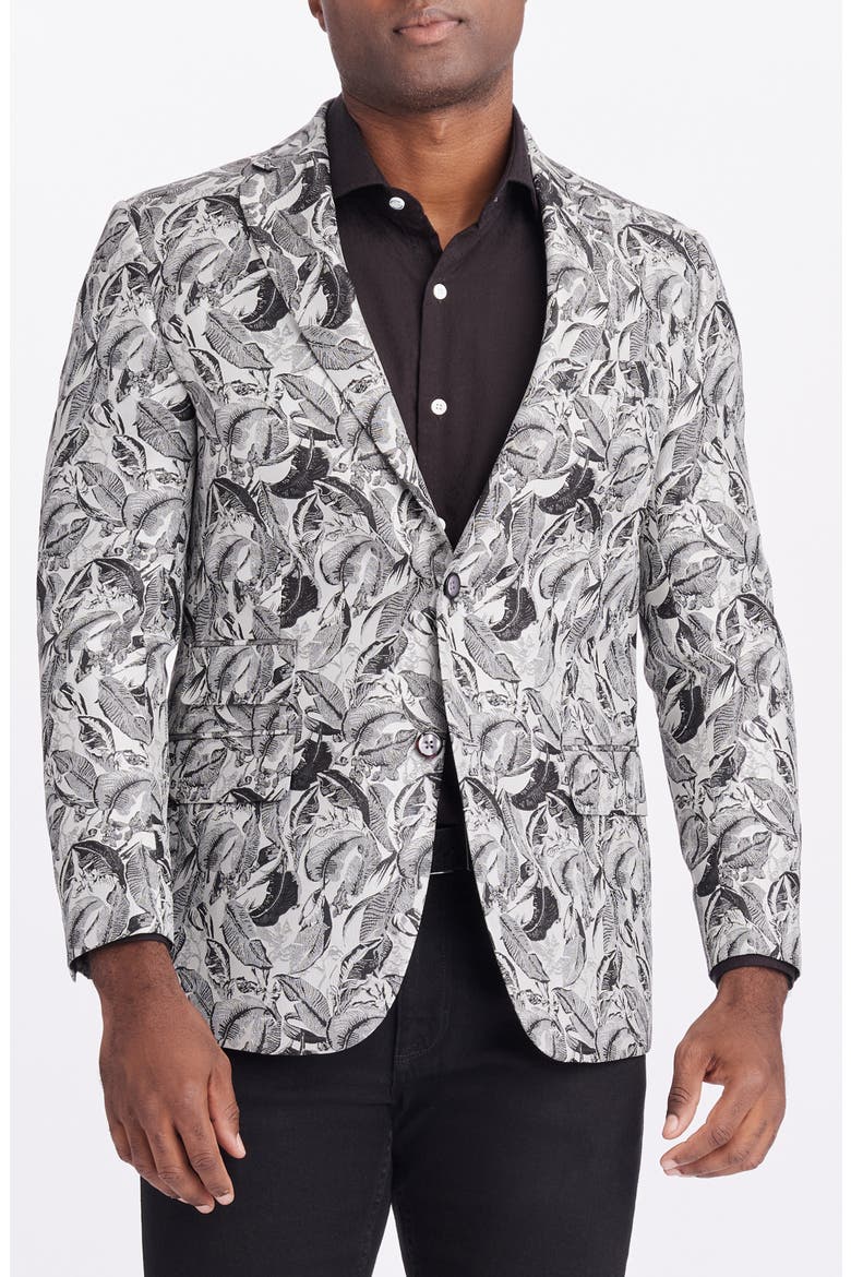 Goldkey Woven Blazer, Main, color, SILVER