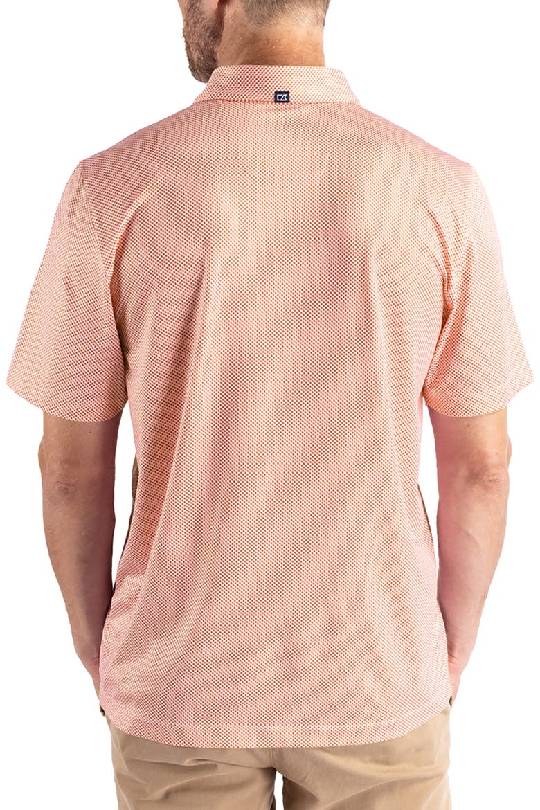 Pike Symmetry Print Recycled Blend Polo, Alternate, color, WHITE/ COLLEGE ORANGE