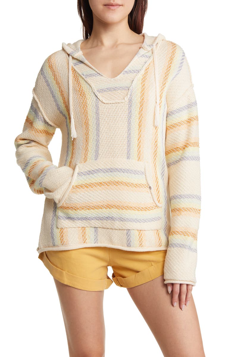 Rip Curl Day Break Stripe Hooded Poncho, Main, color,