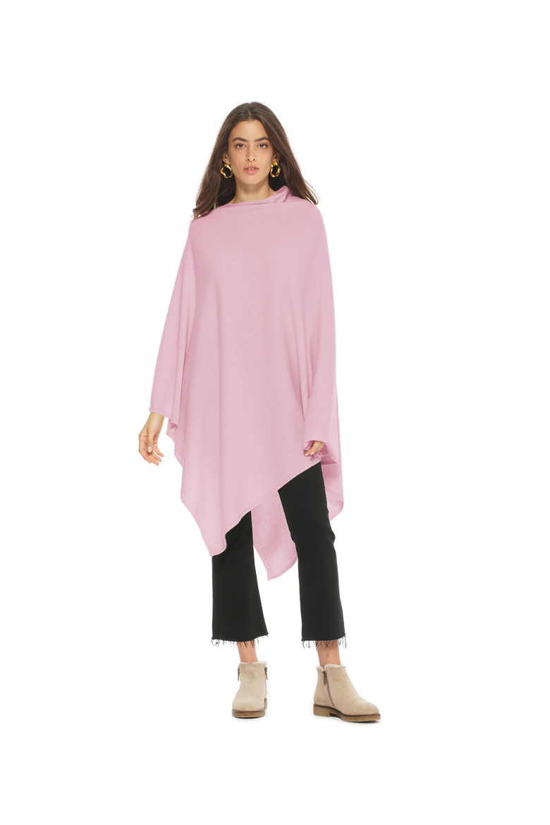 Pure Cashmere Long Poncho, Alternate, color, Baby Pink