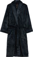 Daniel Buchler Wide Stripe Plush Shawl Collar Robe