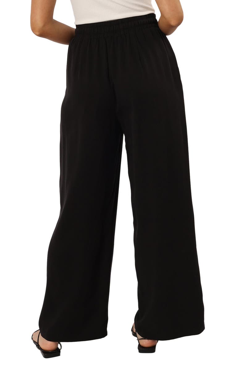 Petal & Pup Teddy Tie Waist Wide Leg Pants, Alternate, color, Black