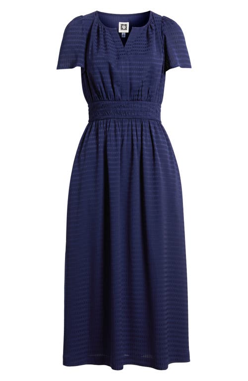 Anne Klein Patio Tonal Stripe Midi Dress In Distant Mountain