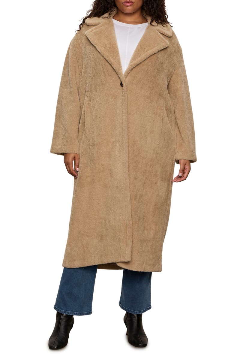 Sanctuary Live In Faux Fur Coat, Main, color, Warm Camel Beige