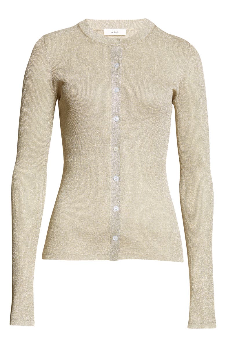 A.L.C. Fisher Metallic Rib Cardigan, Alternate, color,