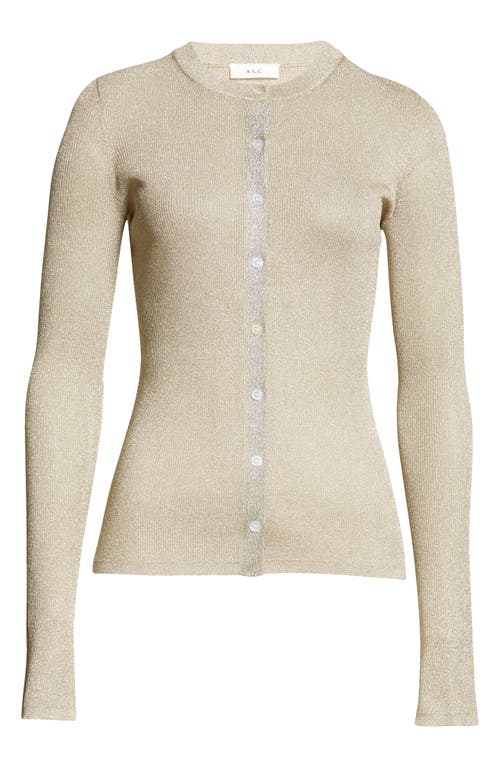 A.l.c Fisher Fine Lurex Cardigan In Light Gold