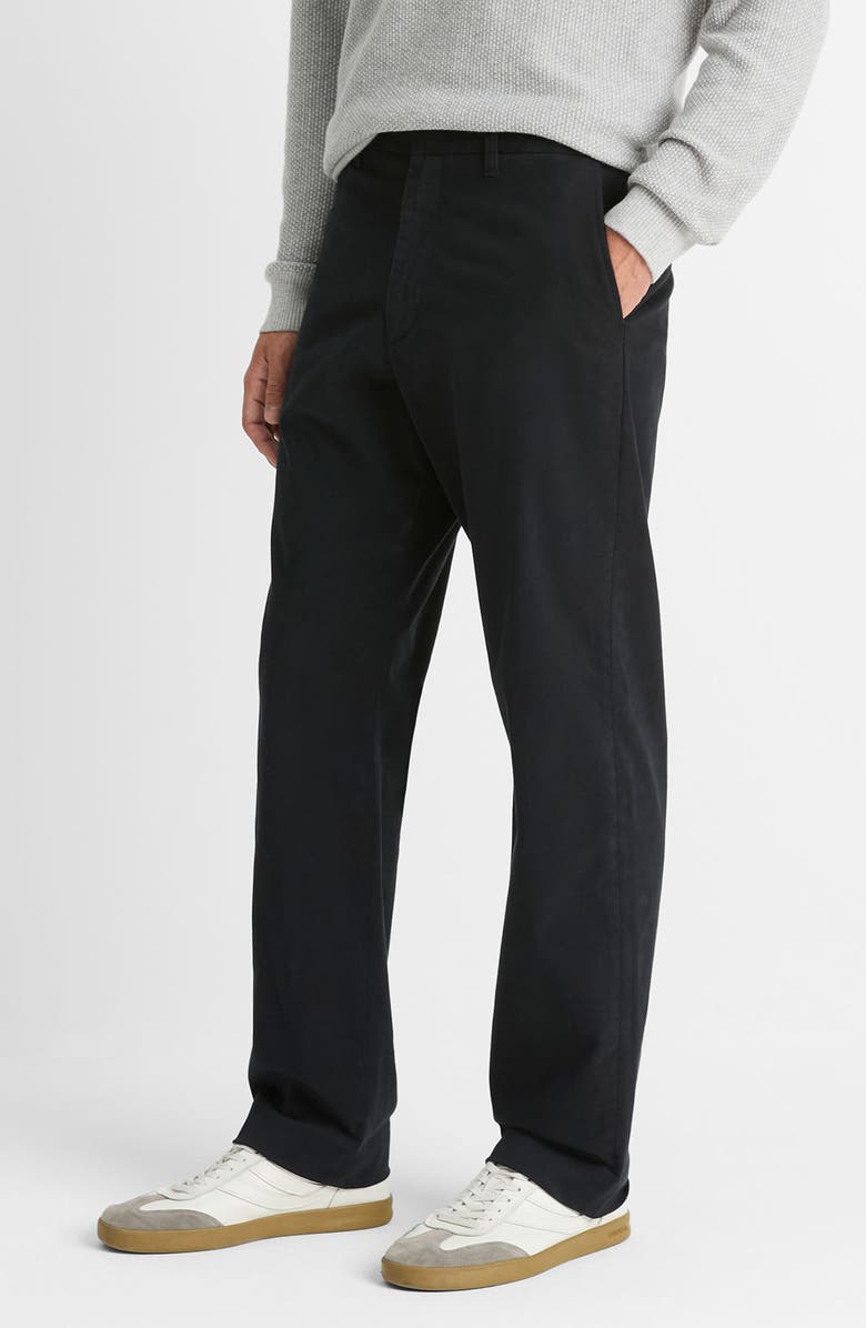 Vince Louie Peached Stretch Cotton Pants, Alternate, color, Black