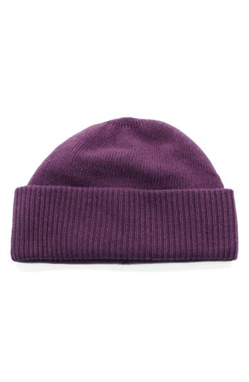 Portolano Cashmere Rib Hat In Purple