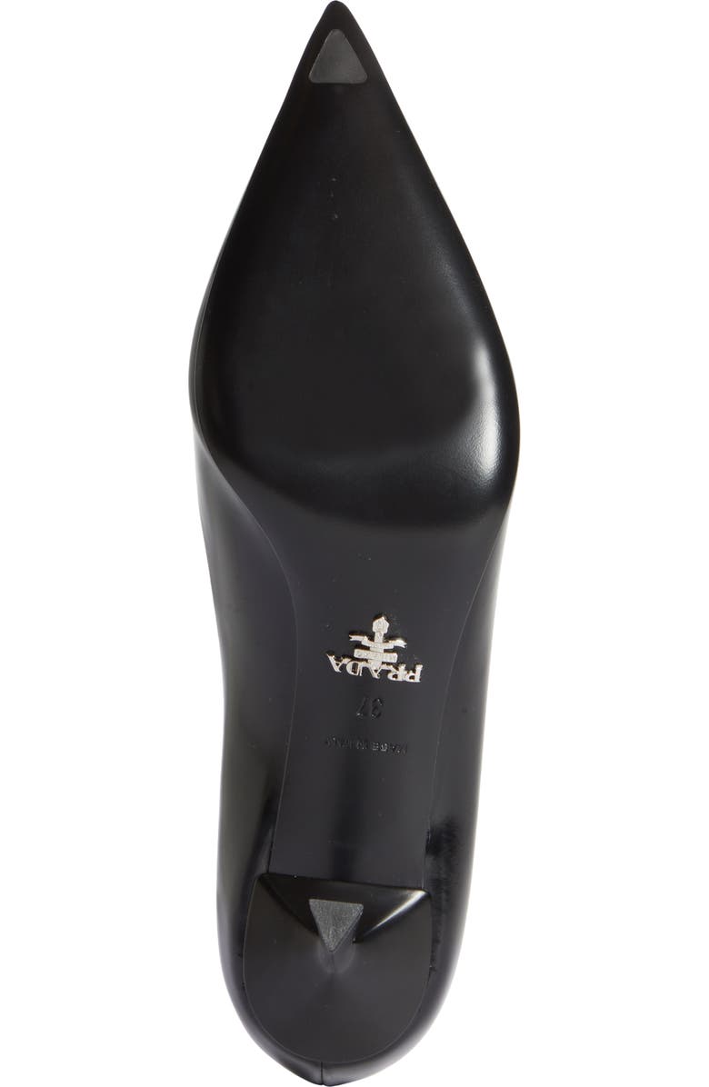 Prada Logo Pointed Toe Pump, Alternate, color,