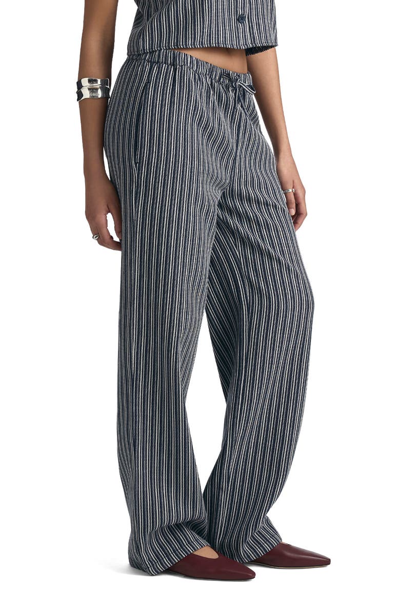 Indigo Stripe Tie Waist Wide Leg Pants, Alternate, color, INDIGO STRIPE