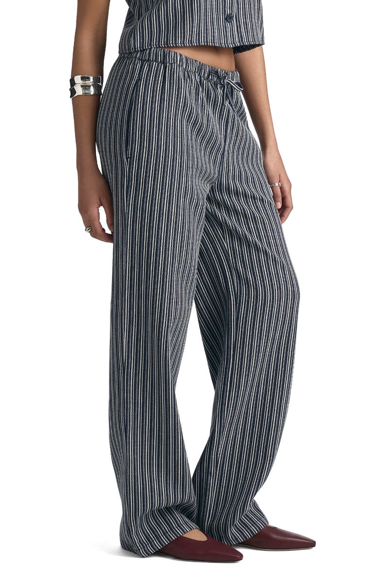 Brooklyn Industries Indigo Stripe Tie Waist Wide Leg Pants, Alternate, color, Indigo Stripe