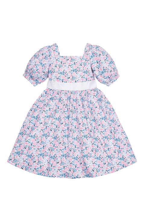 Girls' Short Sleeve Puff Sleeve Party Dress, Toddler