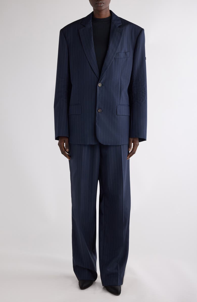 Pinstripe Wool Blazer