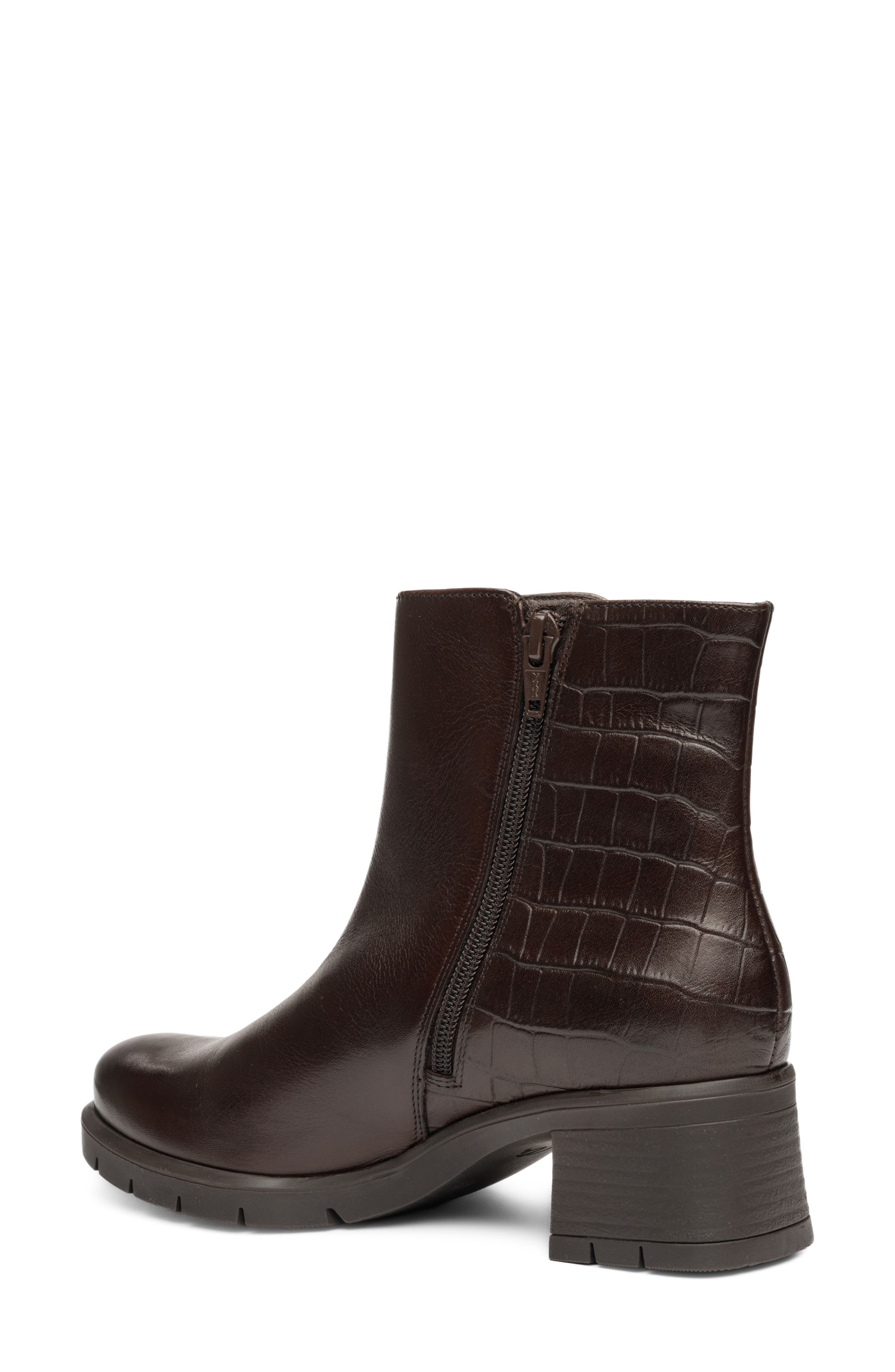 Plum Side Zip Bootie, Alternate, color, BROWN