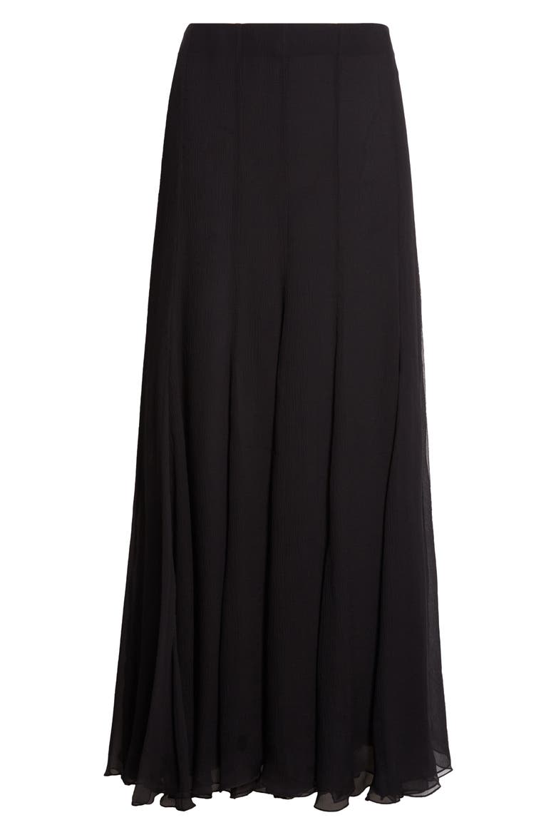 Fluid Organic Silk Mousseline Skirt, Main, color, BLACK