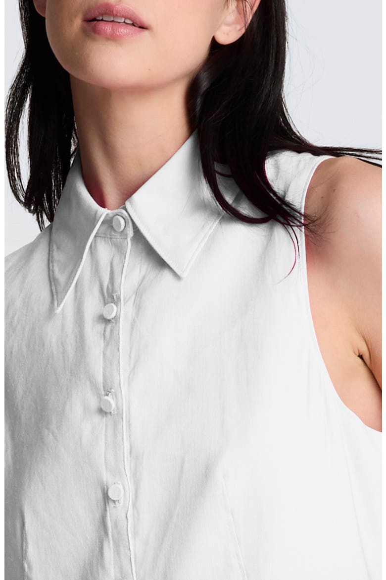 Sleeveless Flared Minidress, Alternate, color, PURE WHITE