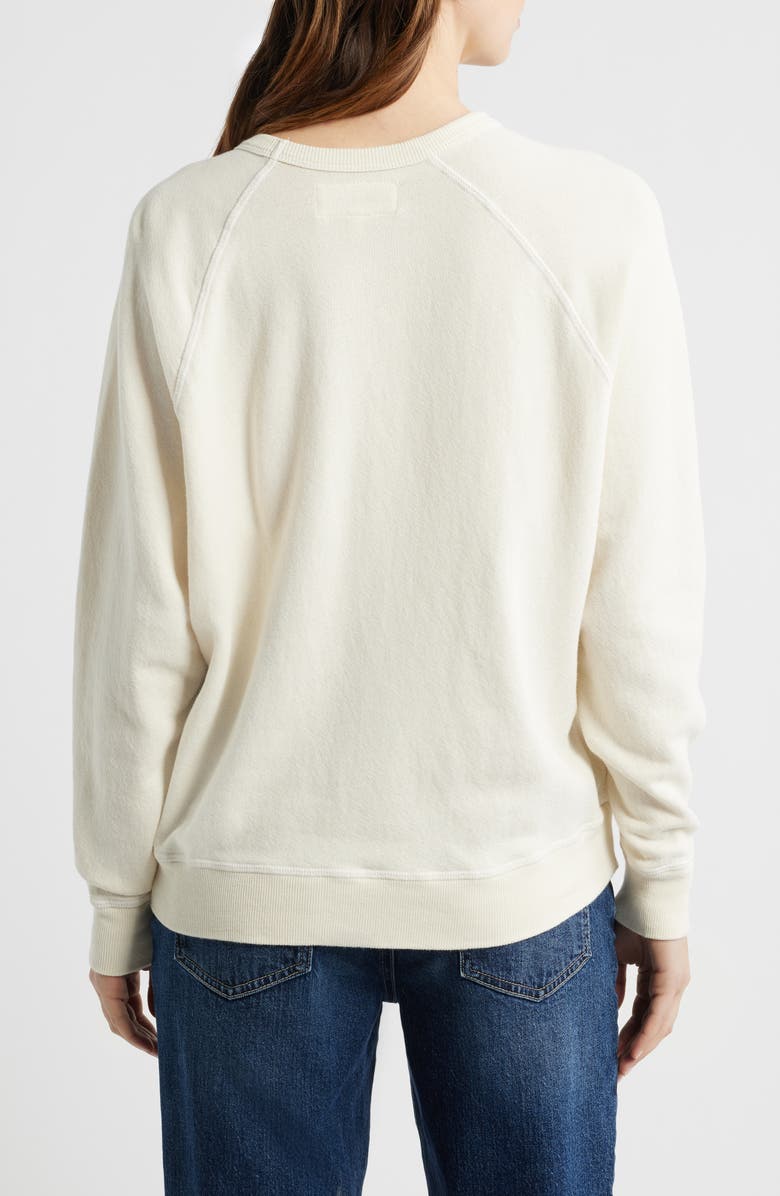 THE GREAT. The College Heart Graphic Sweatshirt, Alternate, color, Washed White W/ Red