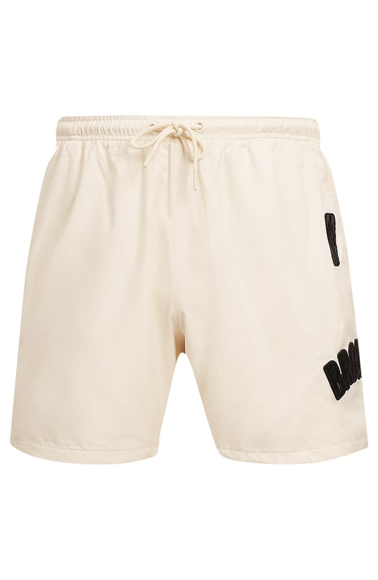 PRO STANDARD Men's Pro Standard Cream Brooklyn Nets Triple Tonal Woven Shorts, Alternate, color, Cream