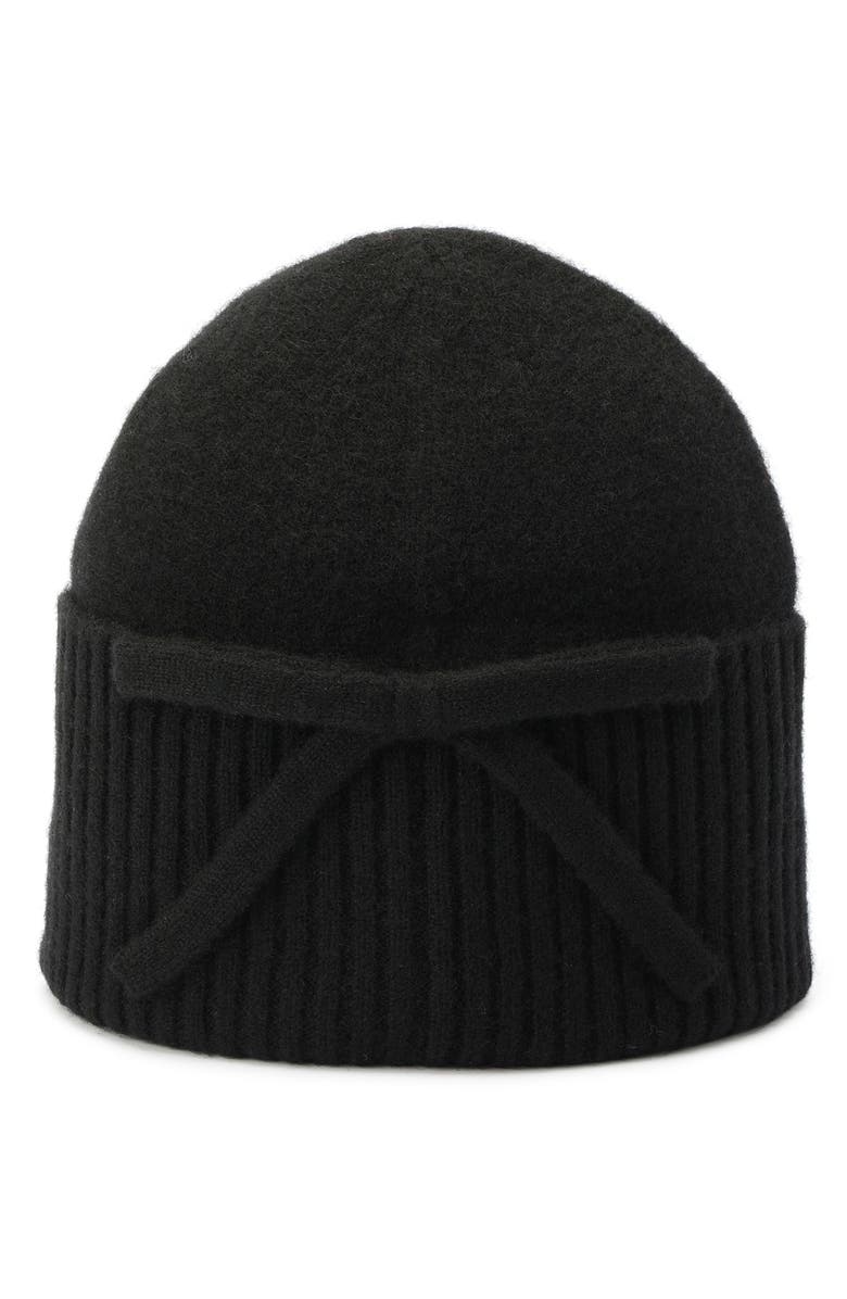 Kate Spade New York bow accent cuffed beanie, Alternate, color,