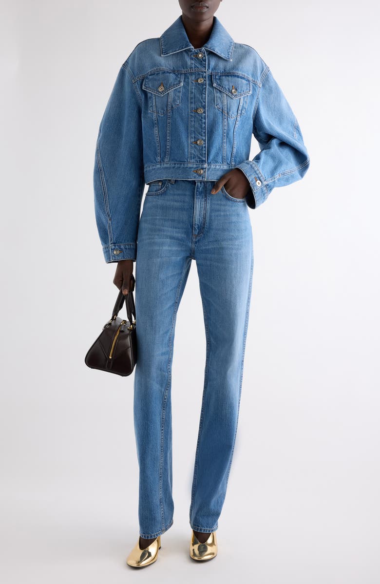 Givenchy Cocoon Denim Jacket, Alternate, color, Medium Blue