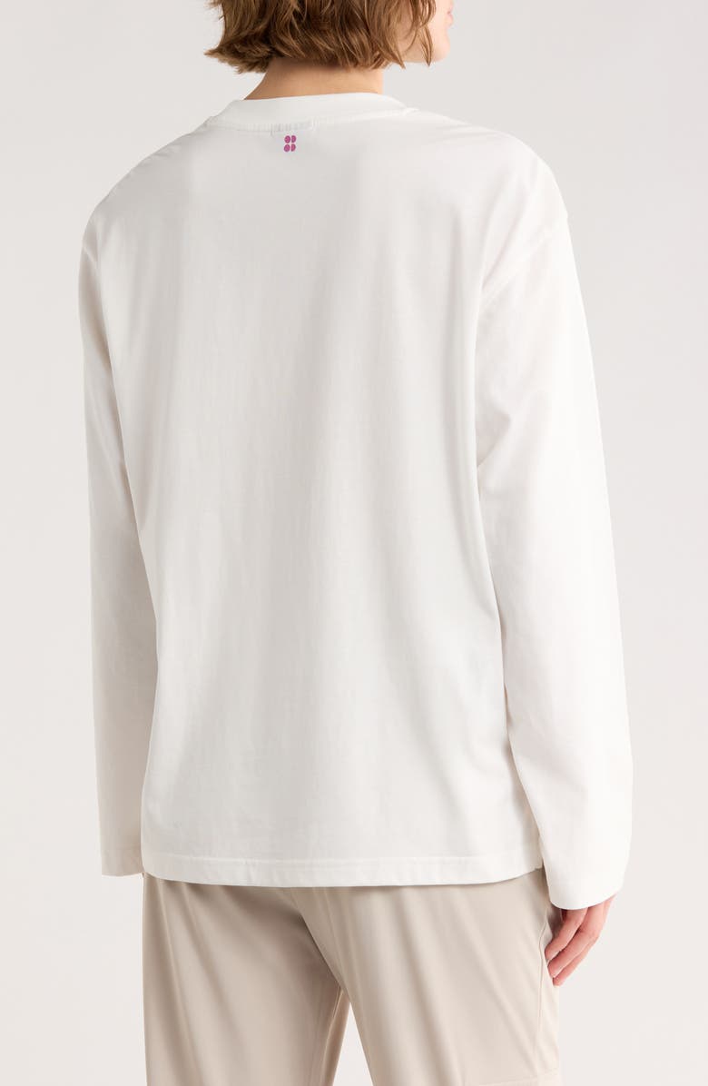 Sweaty Betty Logo Long Sleeve T-Shirt, Alternate, color, Lily White