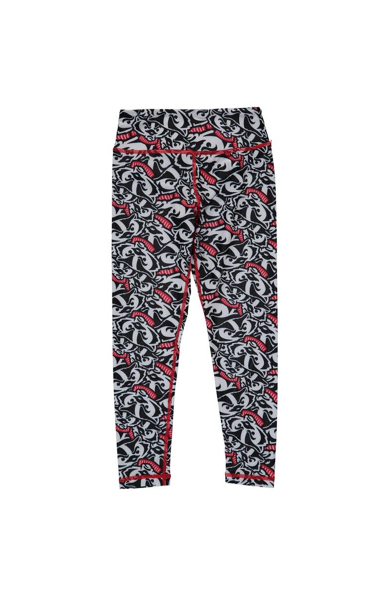 ZOOZATZ Girls Youth ZooZatz Red/White Wisconsin Badgers Stacked Mascot Leggings, Main, color, 