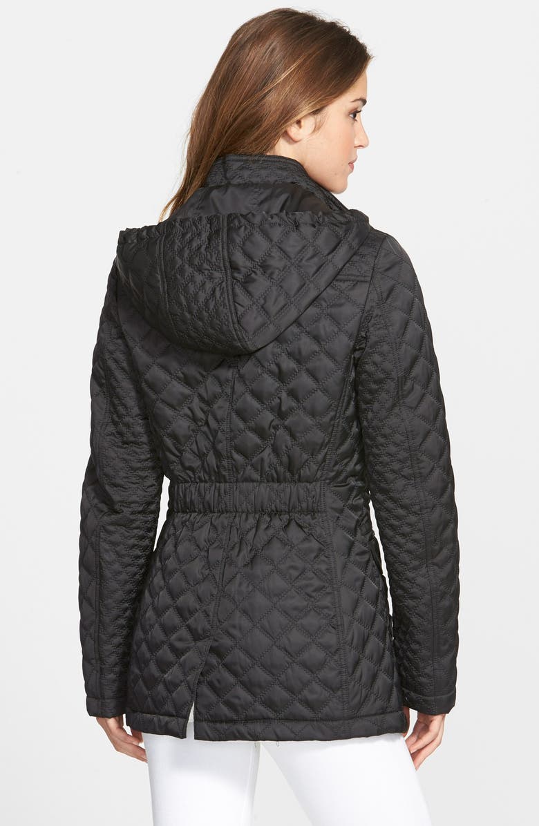 Laundry by Shelli Segal Fly Front Quilted Coat with Detachable Hood, Alternate, color,