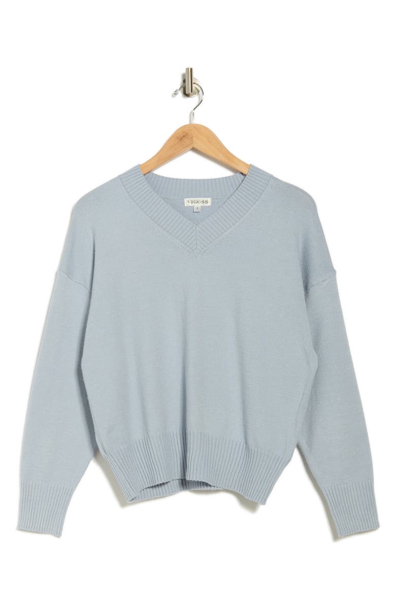 Vigoss V-Neck Sweater, Alternate, color, Slate