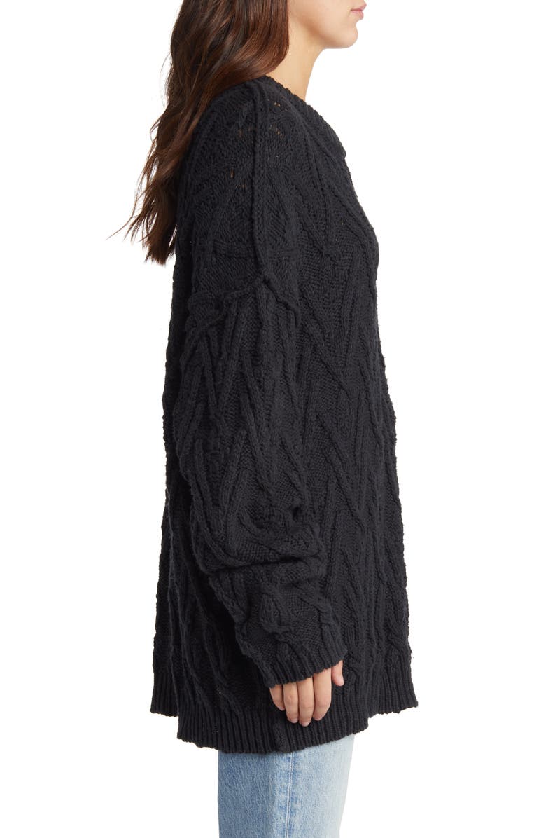 Free People Isla Cable Stitch Tunic Sweater, Alternate, color,