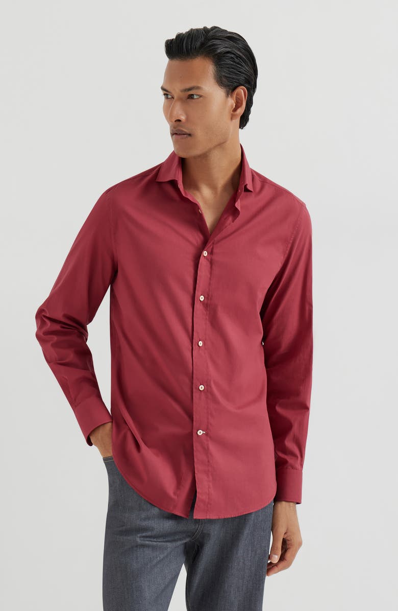 Brunello Cucinelli Muslin shirt, Alternate, color, Cherry