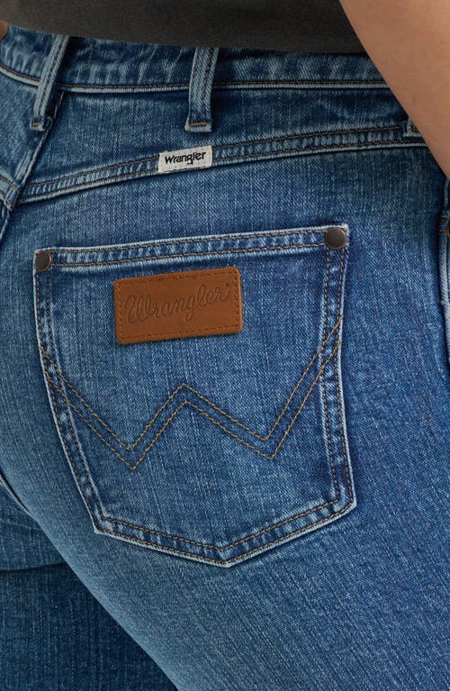 Wrangler Mid Rise Bootcut Jeans In Blue