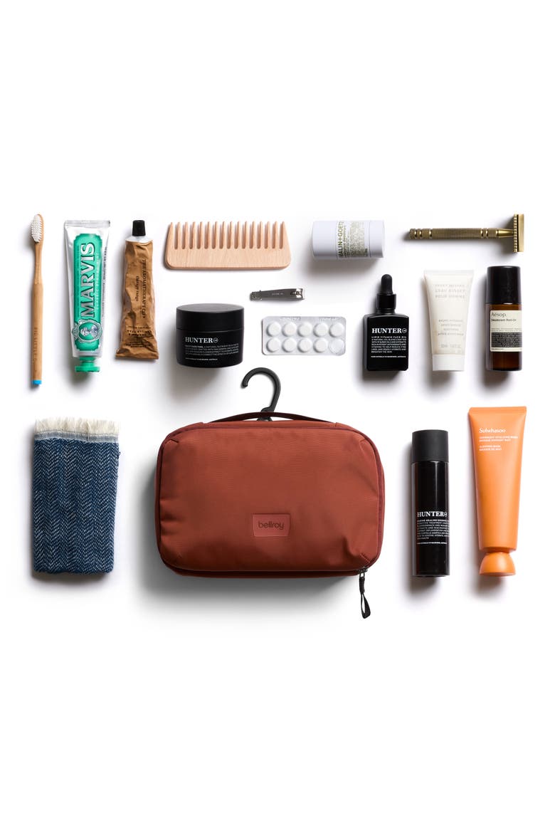 Hanging Water Resistant Toiletry Kit, Alternate, color, CLAY