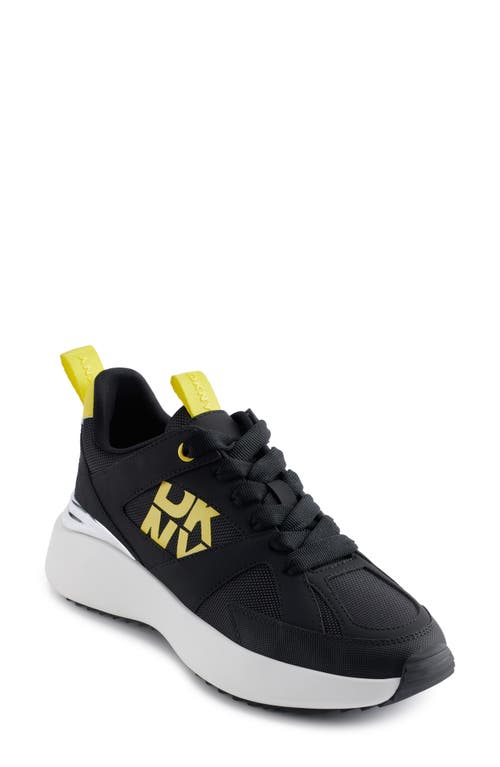 Dkny Zofi Platform Wedge Sneaker In Black