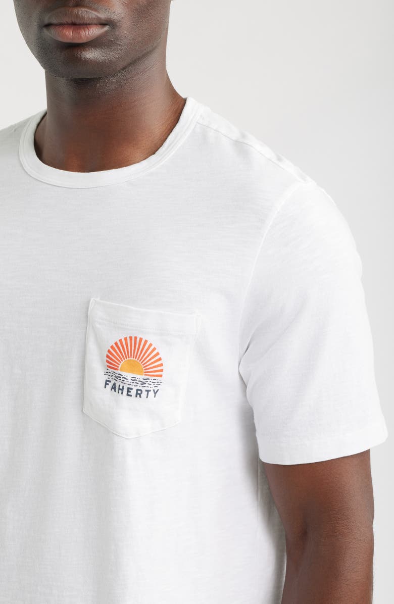 Faherty North Carolina Sunwashed Pocket T-Shirt, Alternate, color, White