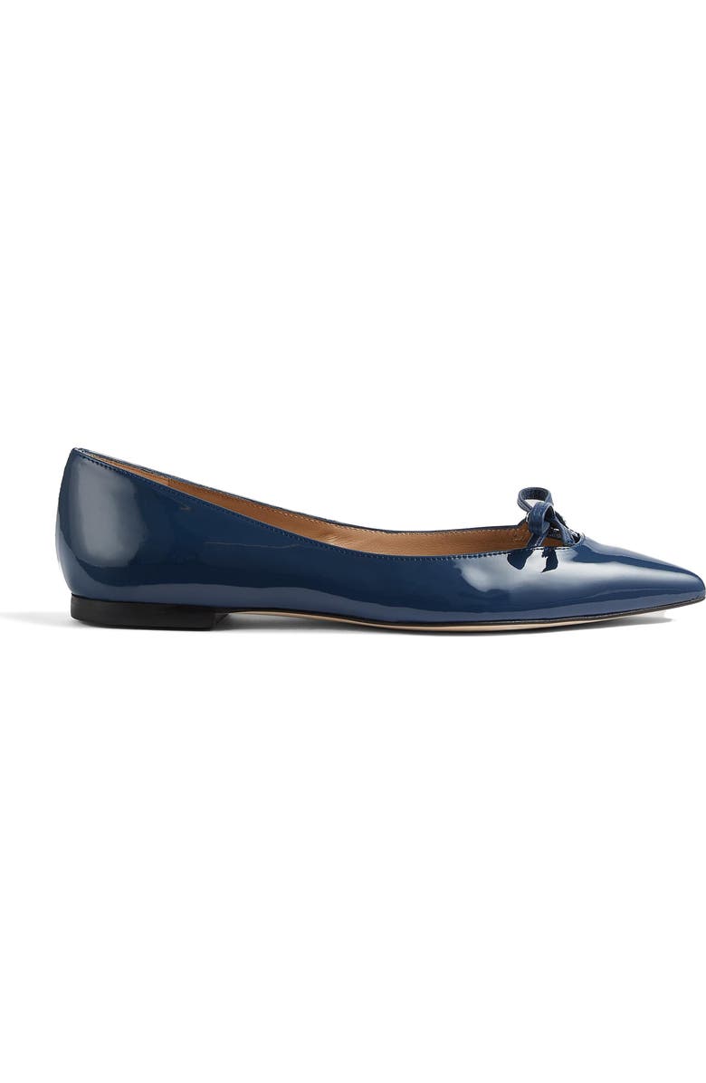 LK Bennett Lynne Mini Bow Pointed Toe Flat, Alternate, color, Smoke Blue