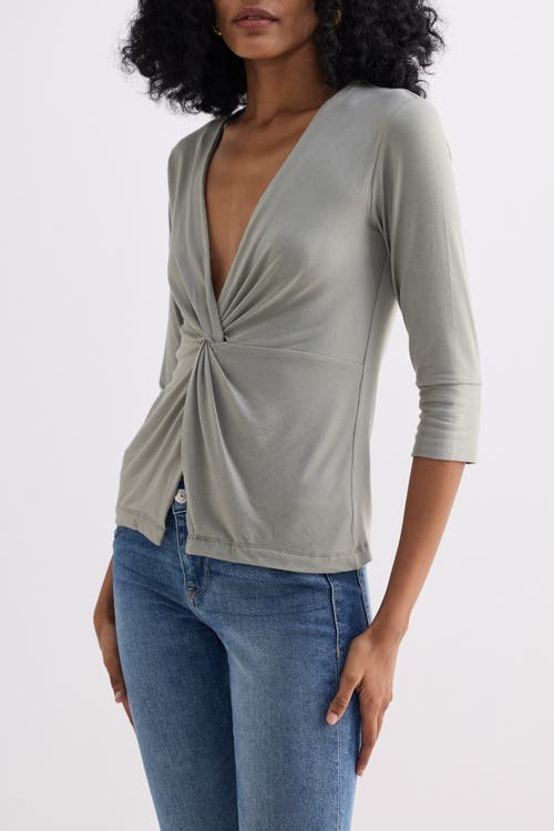 Reistor Regular Fit Twist Front Knit Shirt In Green
