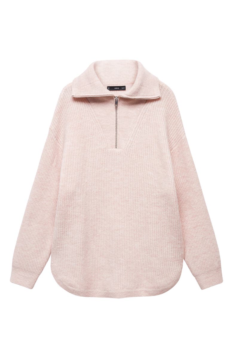 MANGO Oversize Quarter Zip Sweater, Alternate, color,