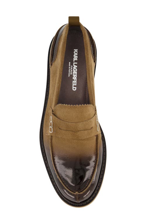 Karl Lagerfeld Paris White Label Penny Loafer In Cognac