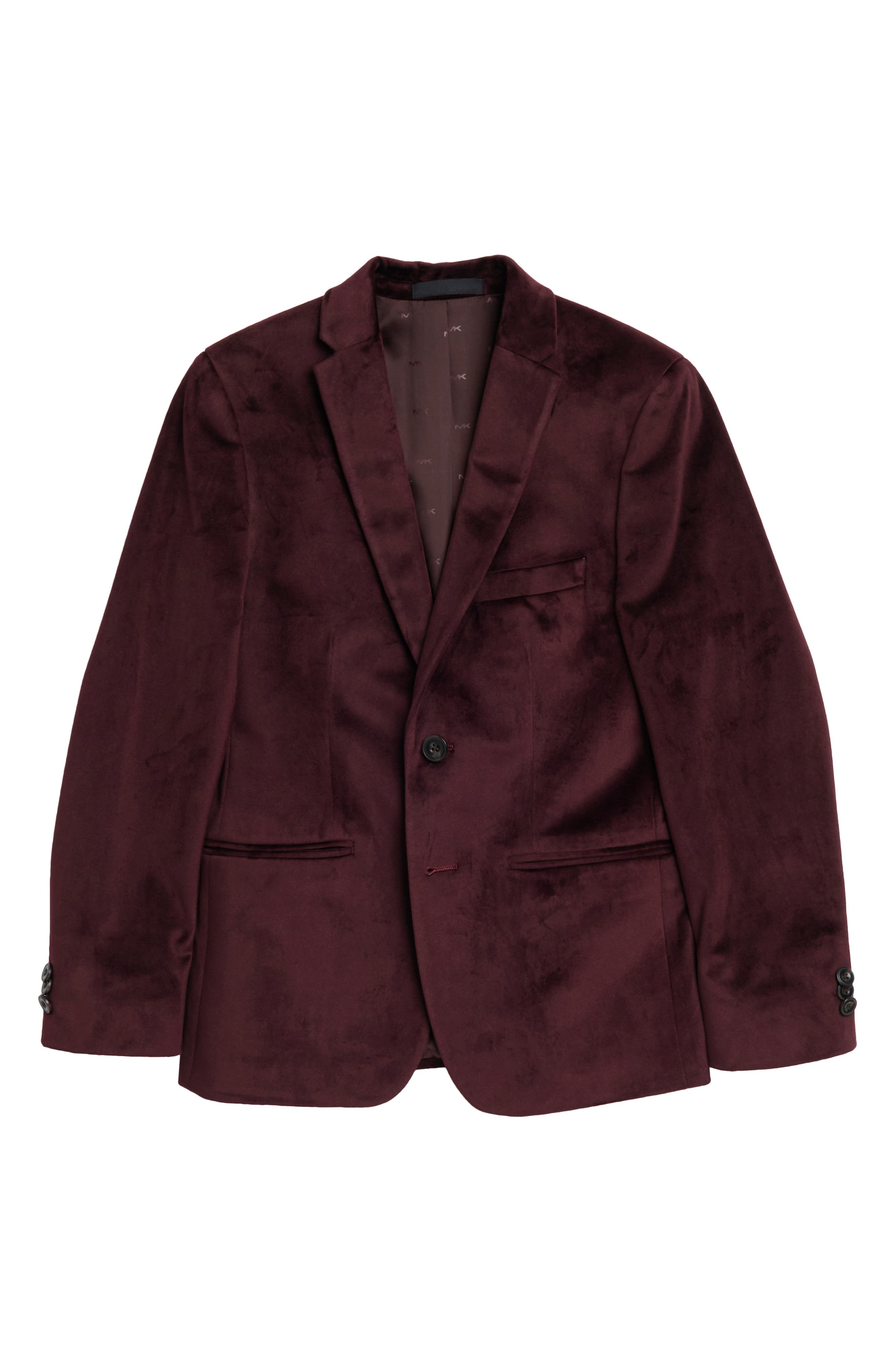 Michael Kors Kids' Burgundy Velvet Notch Lapel Sport Coat