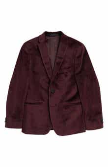 Michael Kors Kids' Burgundy Velvet Notch Lapel Sport Coat