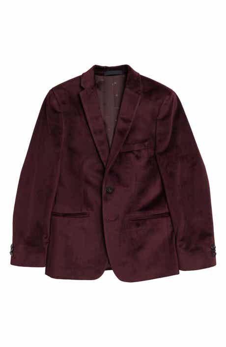 Michael Kors Kids' Burgundy Velvet Notch Lapel Sport Coat