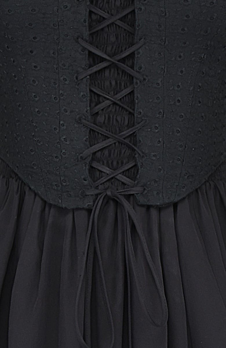 HOUSE OF CB Silvana Embroidered Cold Shoulder Corset Fit & Flare Dress, Alternate, color, 