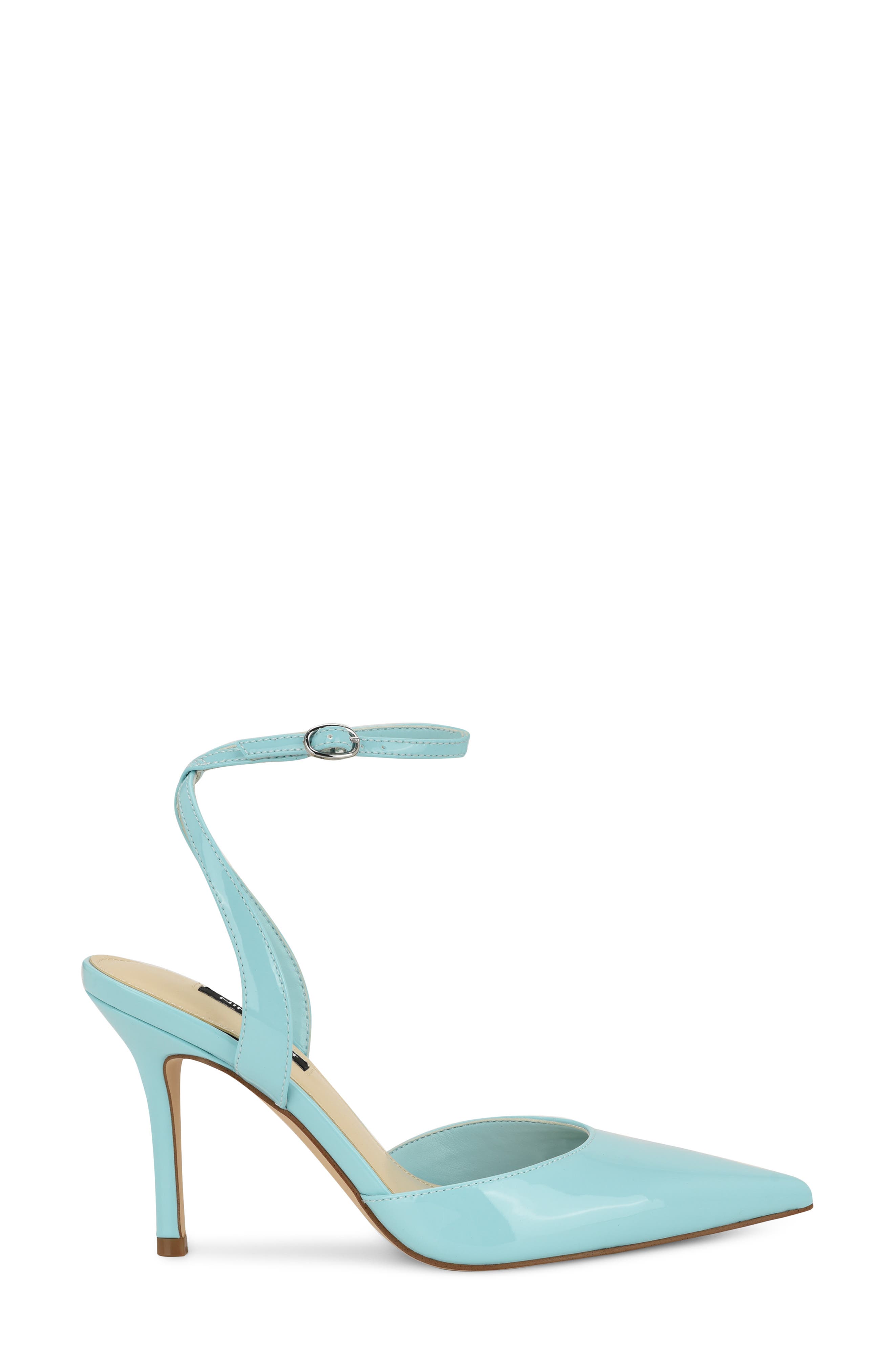 Grana Ankle Strap Pointed Toe Pump, Alternate, color, LIGHT BLUE