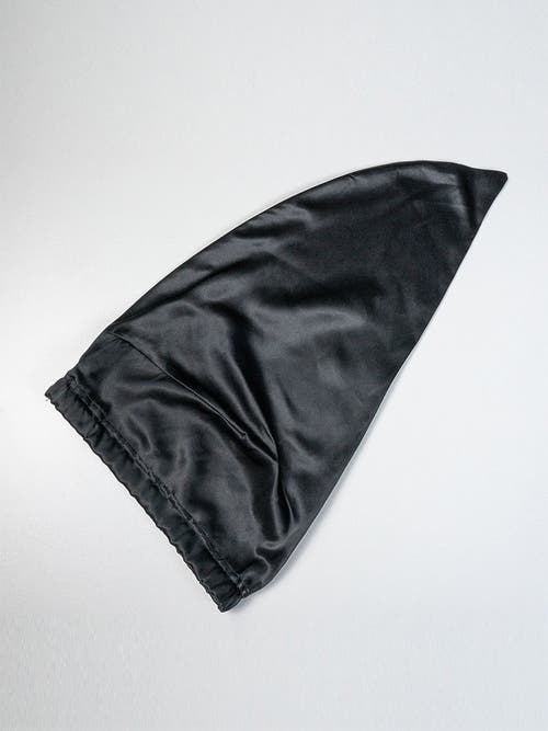 Silksilky Pure Silk Elasticated Bonnet In Black