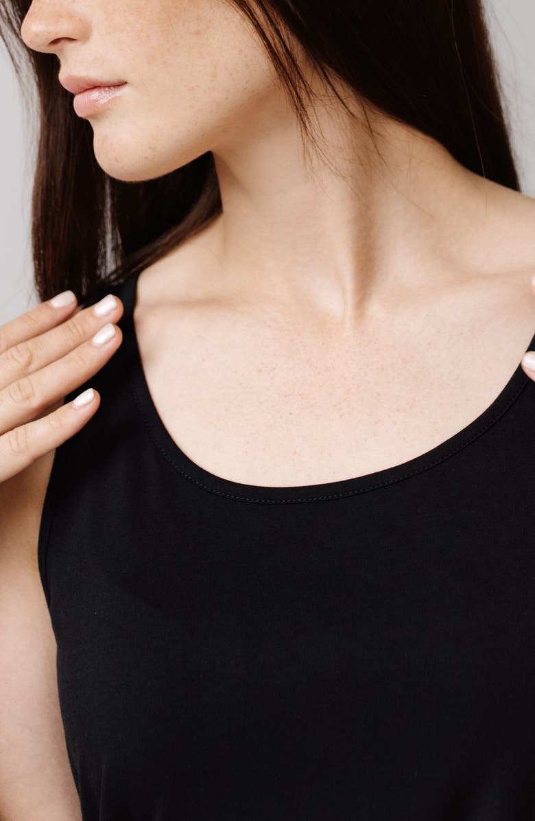 Cozy Earth Scoop Neck Pajama Top, Alternate, color, Black