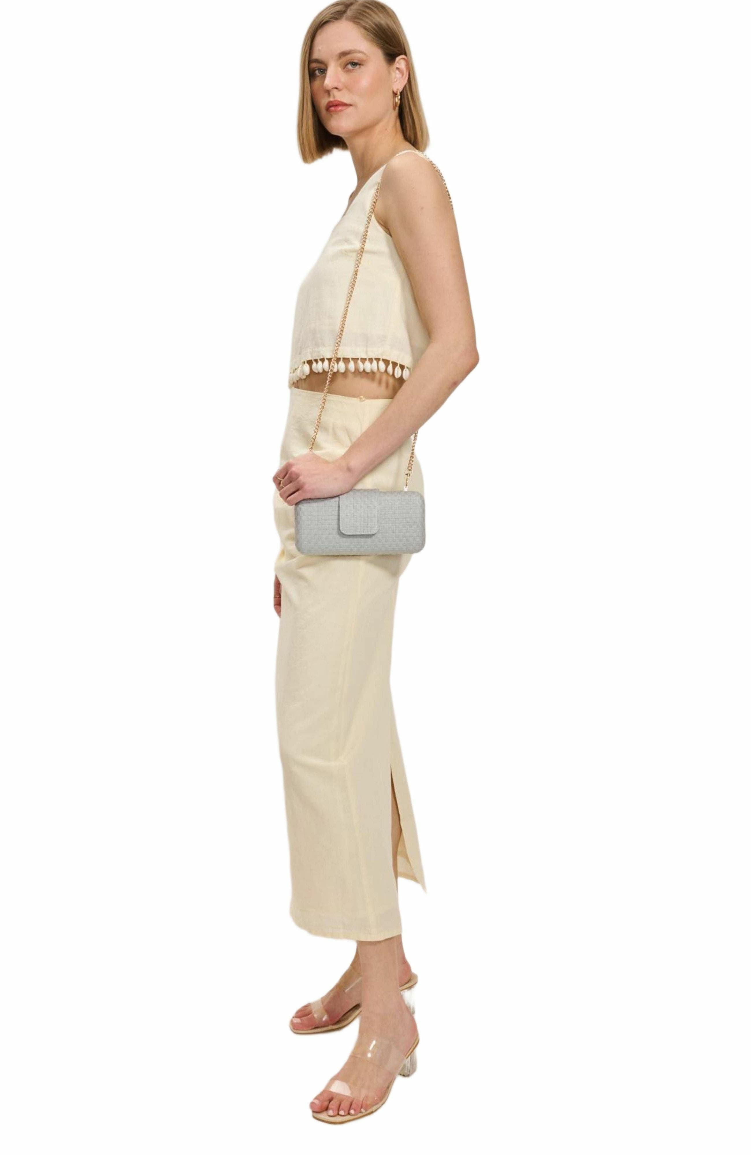 MODA LUXE Sylvi Evening Bag, Alternate, color, Grey