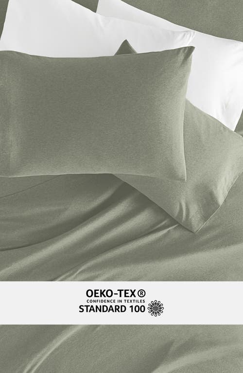 Homespun 4-piece Cotton Jersey Sheet Set In Sage