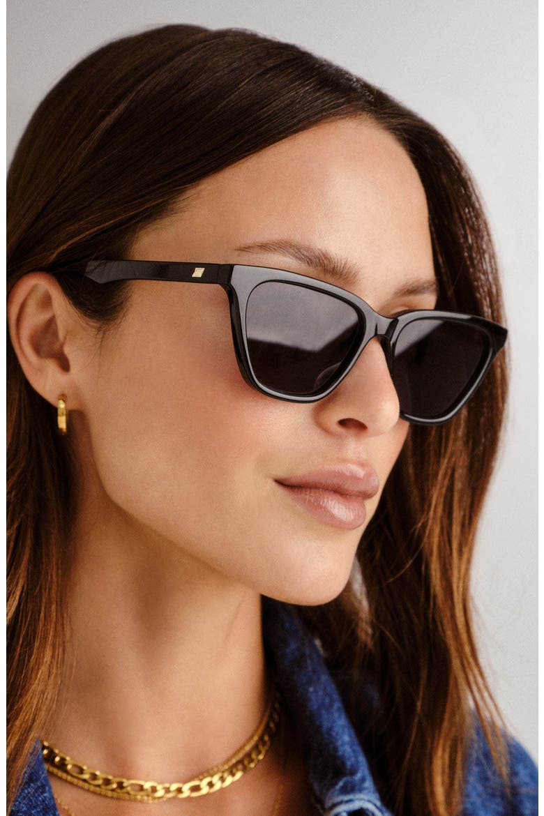 Steadfast 51mm Gradient D-Frame Sunglasses, Alternate, color, BLACK