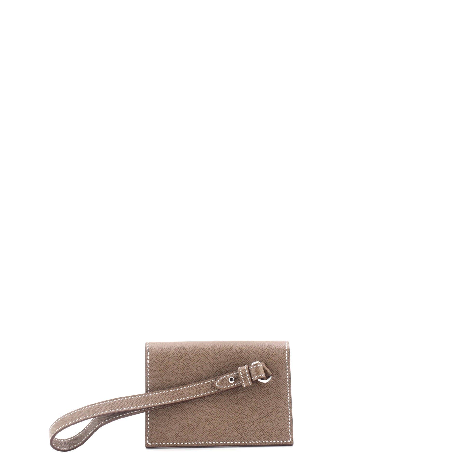 Pre-Owned Hermes Kelly Pocket Slim Wristlet Wallet Madame, Alternate, color, Etoupe